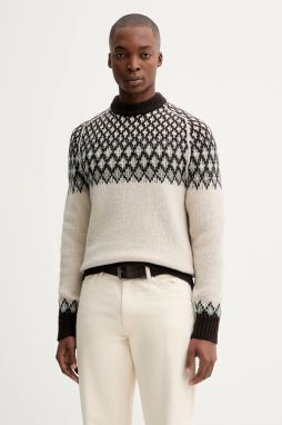 Sveter s prímesou vlny Marc O'Polo béžová farba, teplý, 530509860194