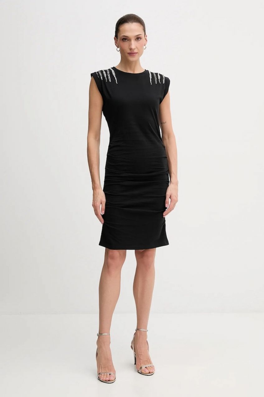 Bavlnené šaty Pepe Jeans čierna farba, mini, priliehavé, PL9537726