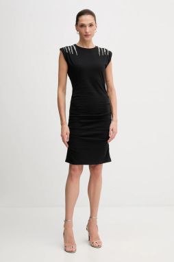 Bavlnené šaty Pepe Jeans čierna farba, mini, priliehavé, PL9537726