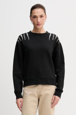 Mikina Pepe Jeans čierna farba, s nášivkou, PL5800024