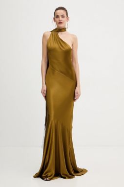 Šaty Retrofete Kelsa zelená farba, maxi, priliehavé, R-FW25-11950-17