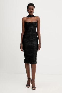 Šaty Retrofete Maelis čierna farba, midi, priliehavé, R-FW25-12076-17