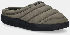 Papuče Tommy Hilfiger COMFORT ELEVATED HOUSE SHOE zelená farba, FM0FM05616