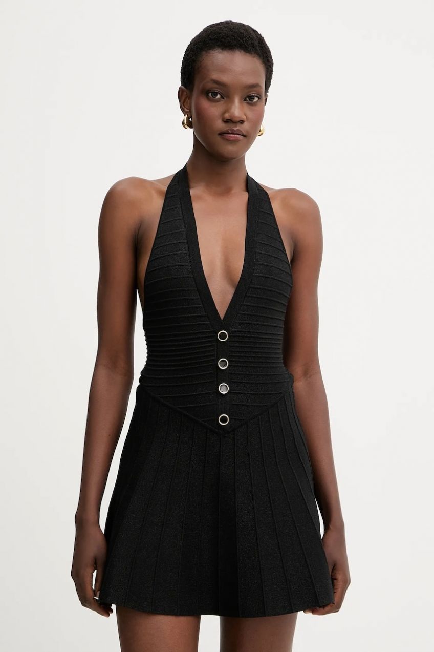 Šaty Retrofete Cinzia čierna farba, mini, áčkový strih, R-FW15-12048-17