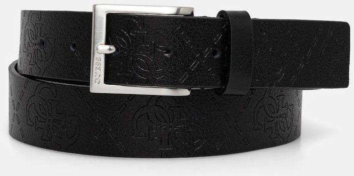 Kožený opasok Guess BOSTON čierna farba, BM7851 P5435