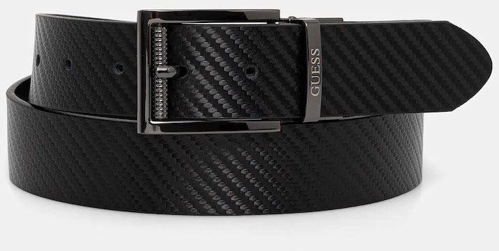 Obojstranný kožený opasok Guess čierna farba, BM7845 P5435