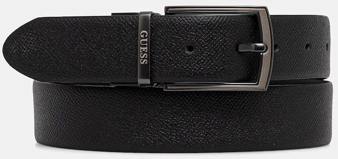 Obojstranný kožený opasok Guess čierna farba, BM7823 P5335