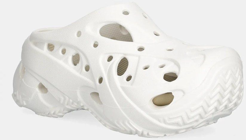 Šľapky Crocs Caged W Clog biela farba, na platforme, 211141