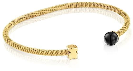 Pozlátený náramok s onyxom Tous ICON MESH 1004507240