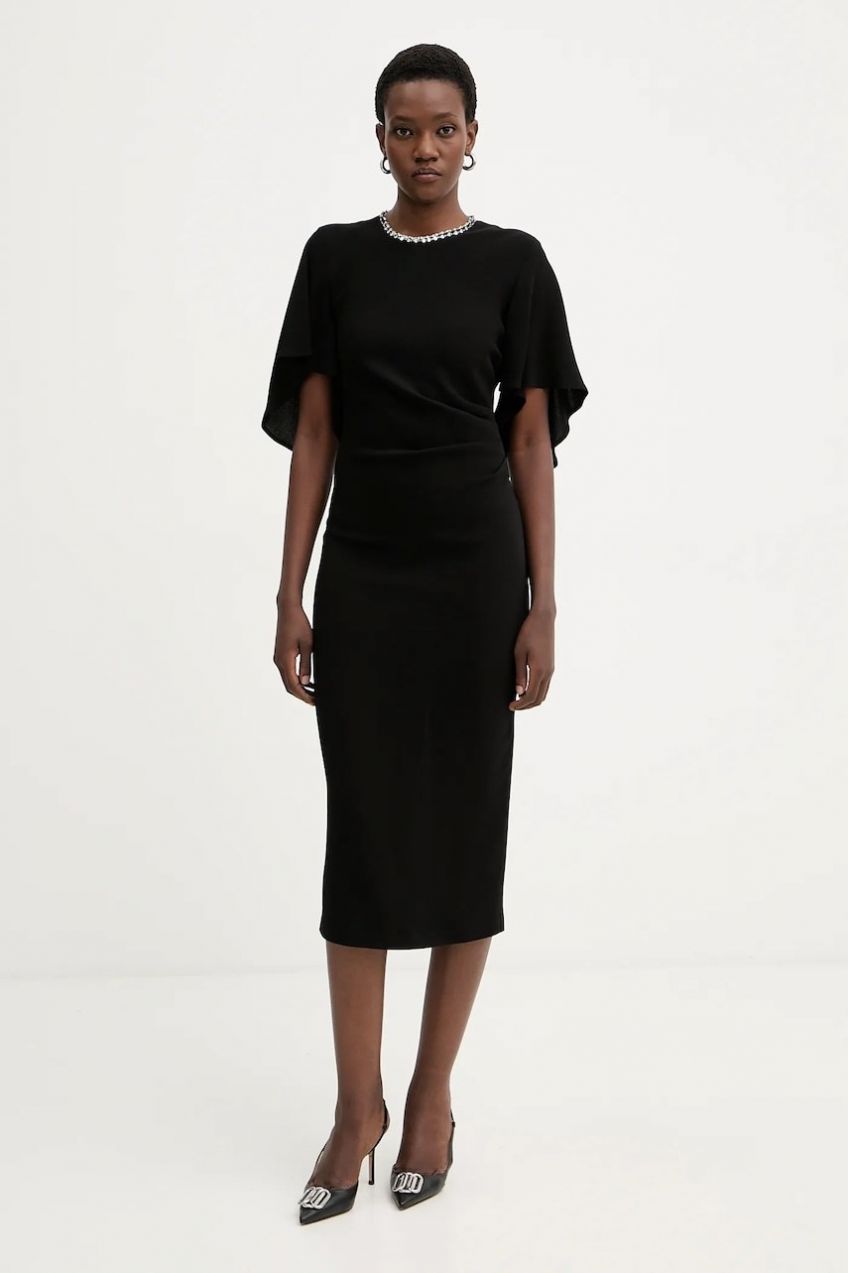 Šaty Pinko čierna farba, midi, priliehavé, 105583 A2Q2