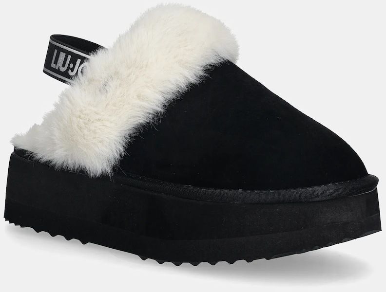 Semišové papuče Liu Jo JANE 10 čierna farba, SF5107P030622222