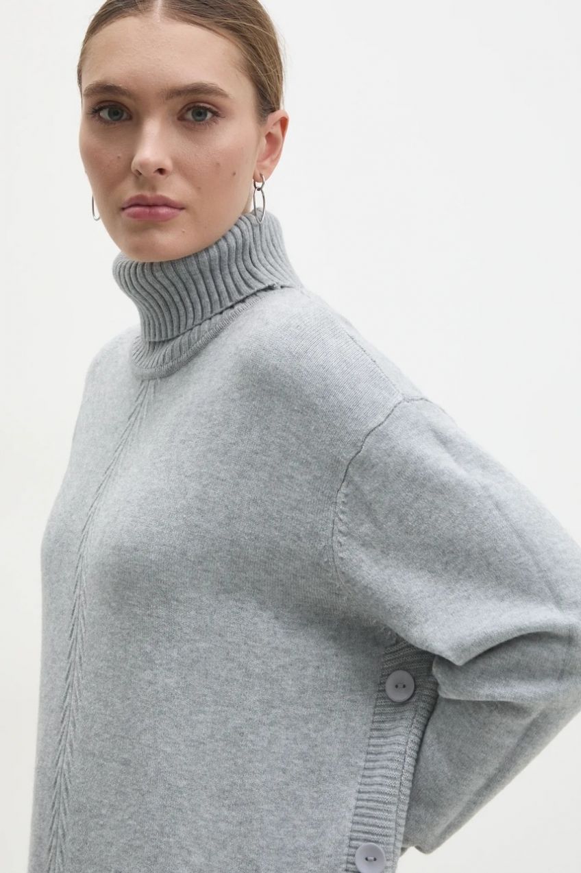 Sveter Answear.LAB dámsky, šedá farba, s rolákom