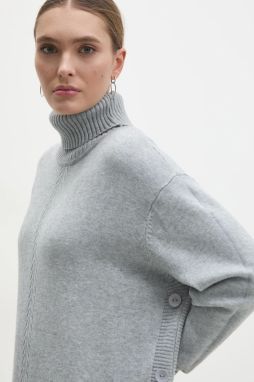 Sveter Answear.LAB dámsky, šedá farba, s rolákom