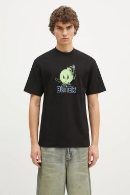 Bavlnené tričko Butter Goods Bomb Tee pánske, čierna farba, s potlačou, BG243100