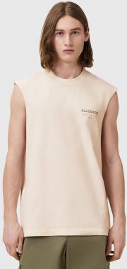 Bavlnený top AllSaints UNDERGROUND béžová farba, M038PC