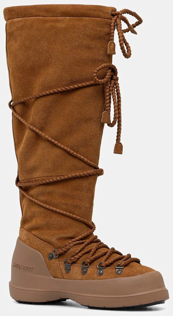 Dámska obuv - Dámske čižmy a gumáky - Hnedá - Semišové snehule Moon Boot MB LUNA BOOT EXTRA SUEDE hnedá farba, 80D2480200 M008 Semišové snehule Moon Boot MB LUNA BOOT EXTRA SUEDE hnedá farba, 80D2480200 M008