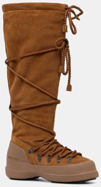 Semišové snehule Moon Boot MB LUNA BOOT EXTRA SUEDE hnedá farba, 80D2480200 M008