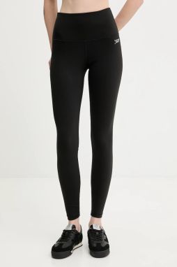 Legíny Tommy Jeans čierna farba, jednofarebné, DW0DW21830