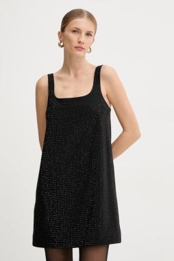 Šaty Pinko čierna farba, mini, rovný strih, 105927 A287