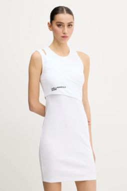 Šaty Karl Lagerfeld Jeans biela farba, mini, priliehavá, A2W13032