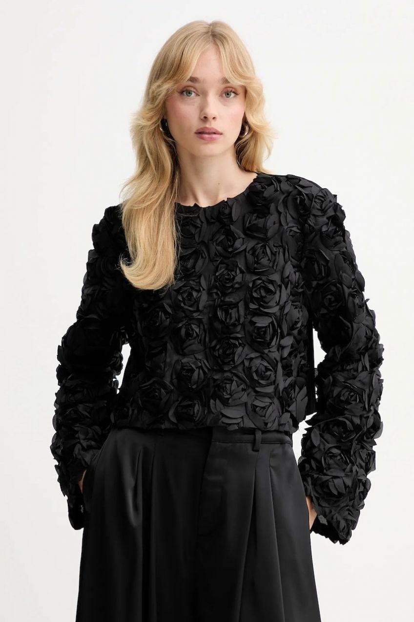 Blúzka Gestuz čierna farba, vzorovaná, 10910826