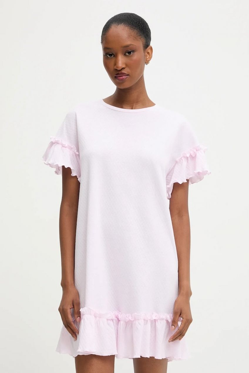 Bavlnená nočná košeľa Answear.LAB ružová farba, bavlnené