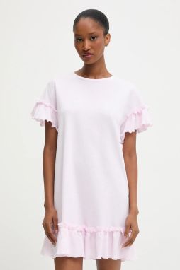 Bavlnená nočná košeľa Answear.LAB ružová farba, bavlnené