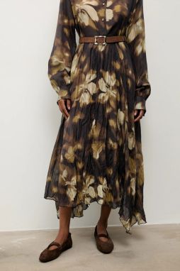 Sukňa Answear.LAB zelená farba, maxi, áčkový strih