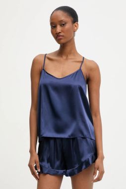 Pyžamo Answear.LAB dámske, tmavomodrá farba, saténové