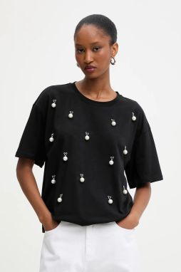 Blúzka Answear.LAB čierna farba, s nášivkou