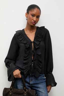 Blúzka Answear.LAB čierna farba, jednofarebná