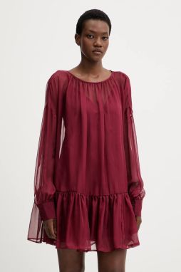 Šaty Aniye By bordová farba, mini, áčkový strih, 181525