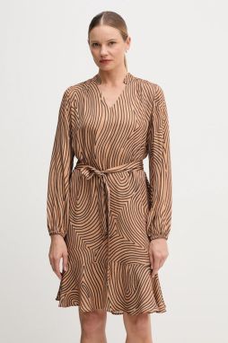 Viskózové šaty Marc Aurel hnedá farba, mini, oversize, 6577-1000-24812