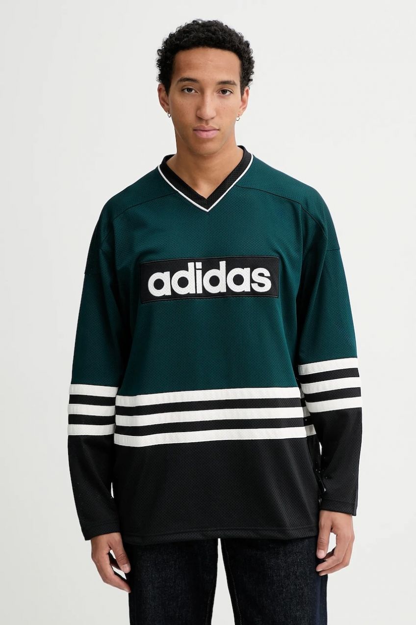 Tričko s dlhým rukávom adidas Originals Hockey Jersey s nášivkou, JV8467