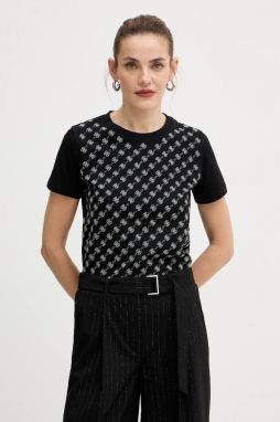 Bavlnené tričko Guess dámske, čierna farba, W5BI21 I3Z14