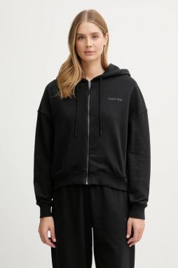 Mikina s kapucňou Calvin Klein Underwear čierna farba, s kapucňou, jednofarebná, LV00QS7513
