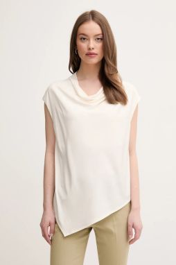 Blúzka Sisley béžová farba, jednofarebná, 5FNTLQ08P