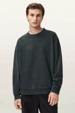 Bavlnená mikina AllSaints MILO šedá farba, s potlačou, M008ND