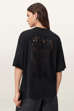 Bavlnené tričko AllSaints CRANEO dámske, čierna farba, W065JD