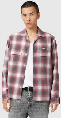 Košeľa AllSaints SHAMS červená farba, voľný strih, M034SD