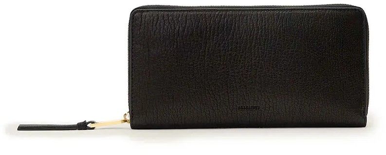 Kožená peňaženka AllSaints TRAVEL čierna farba, W277XD