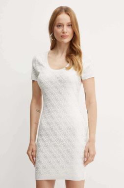 Šaty Guess béžová farba, mini, priliehavé, W4YK28 Z3FN0