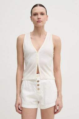 Blúzka Calvin Klein Jeans dámska, béžová farba, jednofarebná, J20J225316