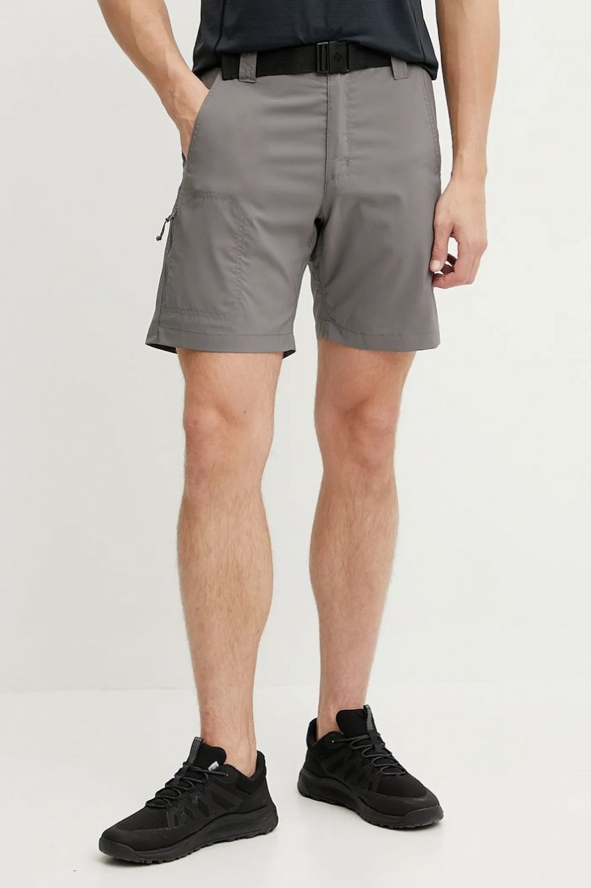 Turistické šortky Columbia Silver Ridge šedá farba, 2030753