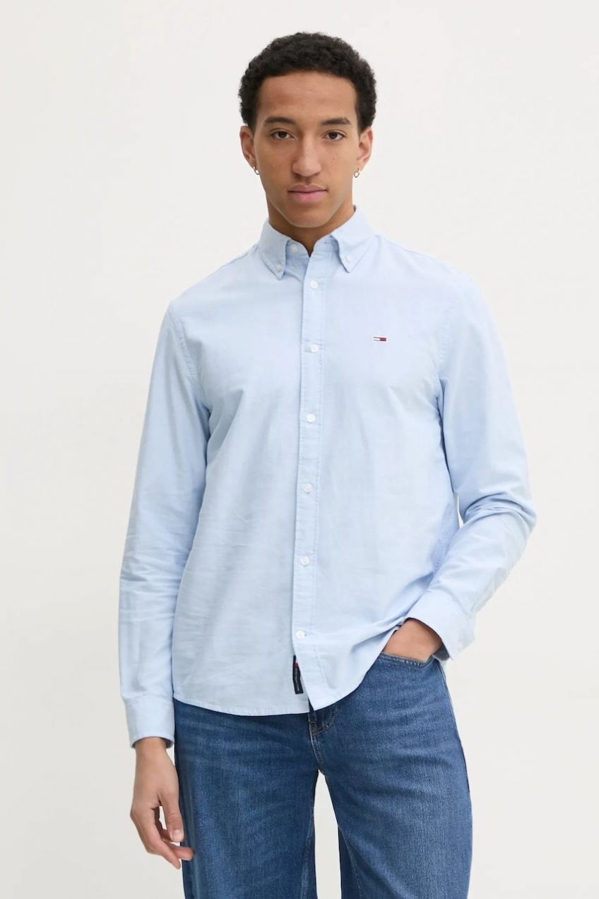 Košeľa Tommy Jeans pánska, regular, s klasickým golierom, DM0DM20667