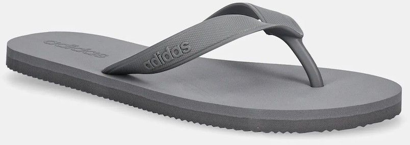 Šľapky adidas Keitaki Alpha šedá farba, na plochom podpätku, JR1150