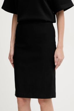 Sukňa Guess CRETA čierna farba, midi, puzdrová, W5BD84 W2362