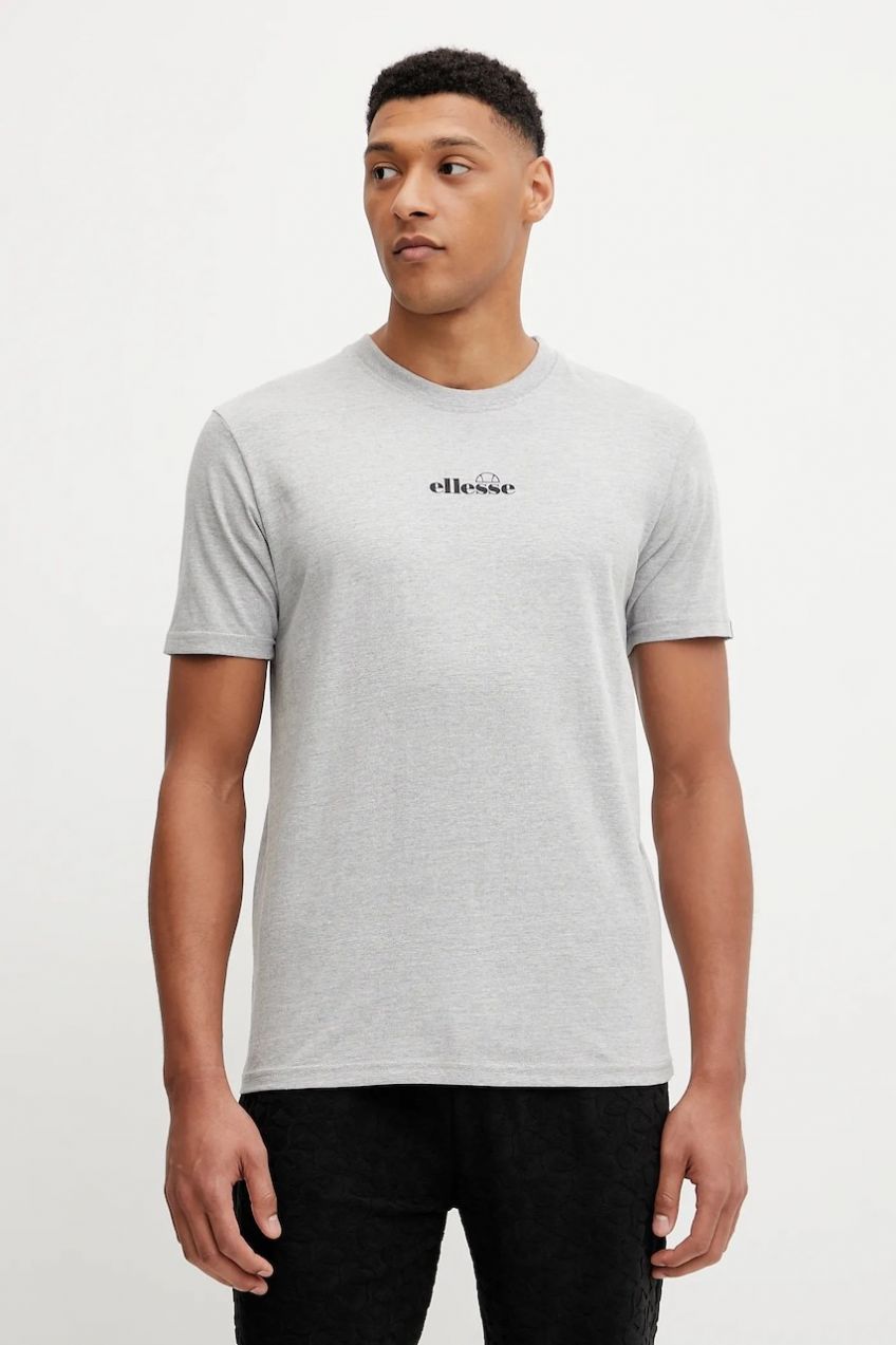 Bavlnené tričko Ellesse Ollio Tee pánske, čierna farba, s potlačou, SHP16463