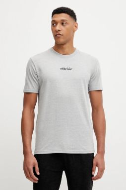 Bavlnené tričko Ellesse Ollio Tee pánske, čierna farba, s potlačou, SHP16463