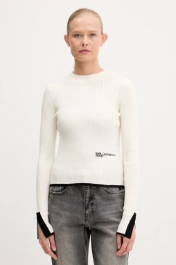 Sveter Karl Lagerfeld Jeans béžová farba, ľahké, A3W18006